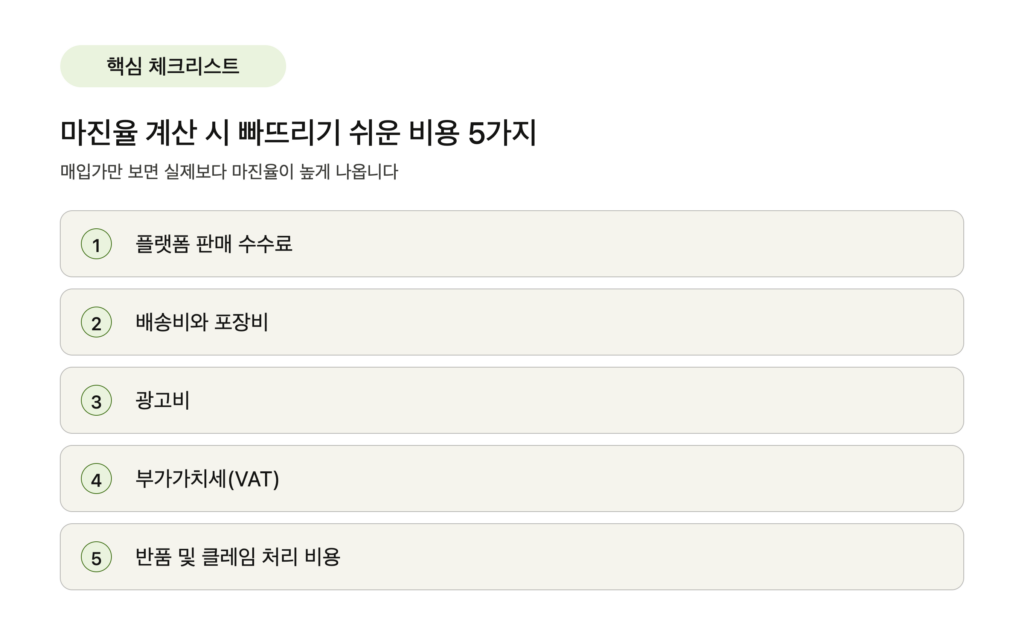 마진율계산시빠뜨리기쉬운비용5가지