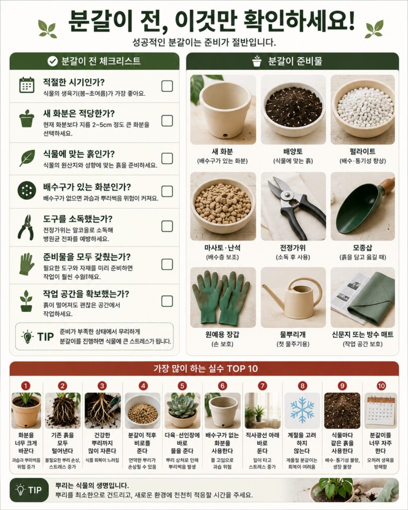 분갈이 준비