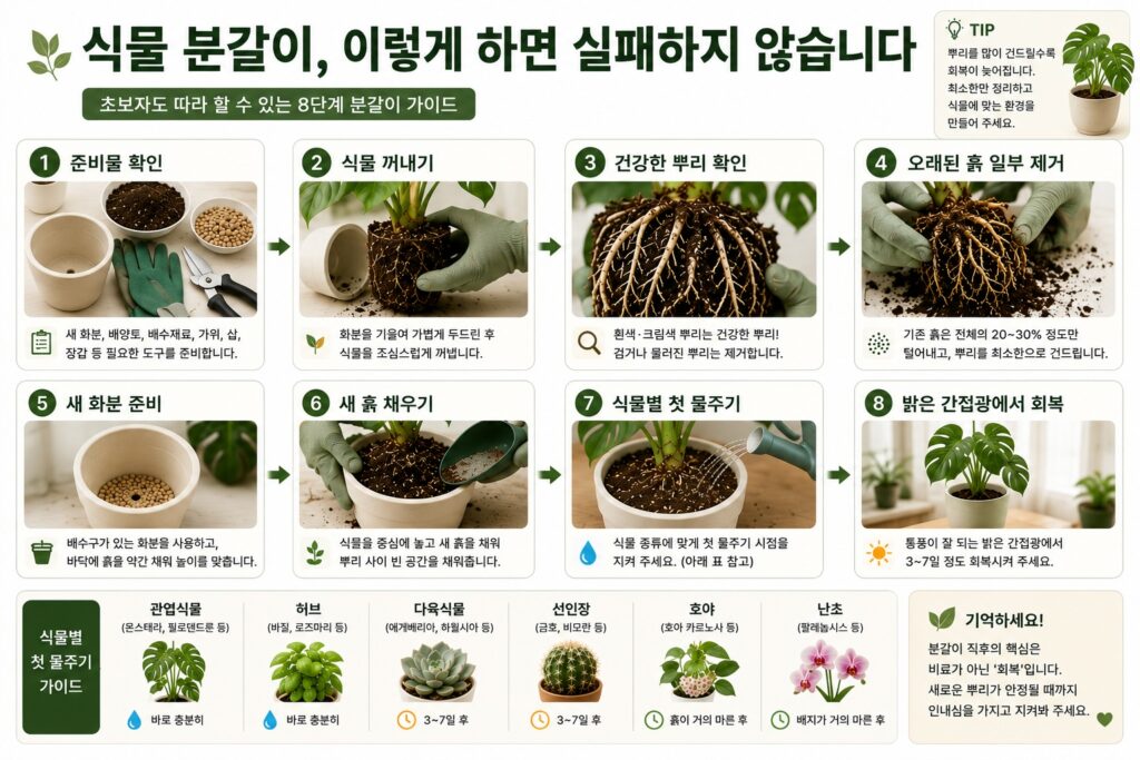 분갈이 8단계 순서도