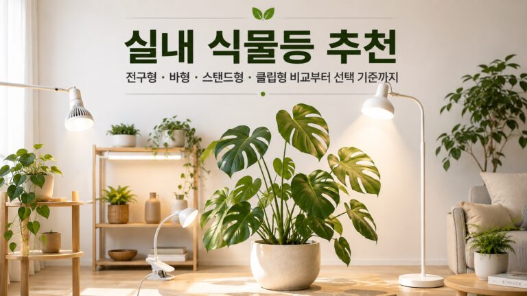 실내 식물등 선택가이드: 전구형·바형·스탠드형·클립형