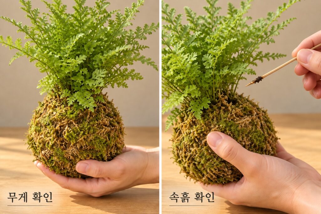 코케다마 무게와 속흙 확인